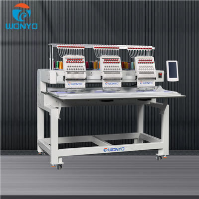 Wonyo High-Speed 3-Head Computerized 3D Embroidery Machine for Cap and T-Shirt, Flat Things