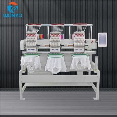 Wonyo High-Speed 3-Head Computerized 3D Embroidery Machine for Cap and T-Shirt, Flat Things