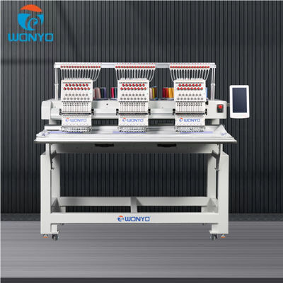 Industrial 3Head Computerized and Magnetic Embroidery Machine for Caps and T Shirts; Bags