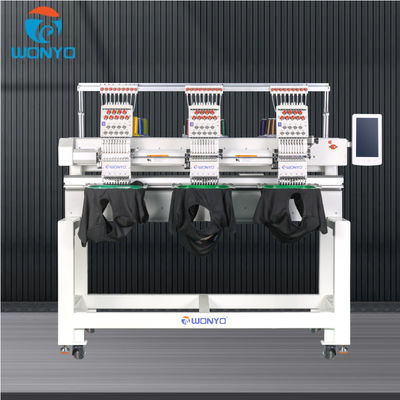 Industrial 3Head Computerized and Magnetic Embroidery Machine for Caps and T Shirts; Bags