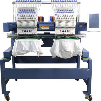 WONYO 2 Head Computerized Apparel Textile Cap Flat Embroidery Machine