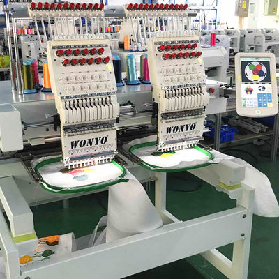 WONYO 2 Head Computerized Apparel Textile Cap Flat Embroidery Machine