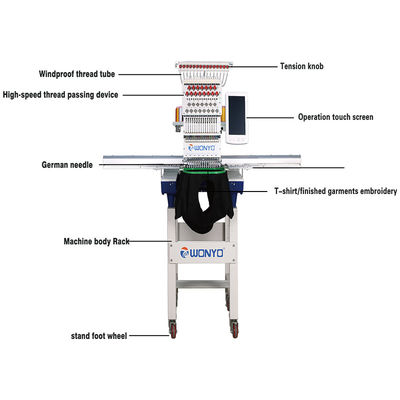 15 Needles Single Head Embroidery Machine Computerized