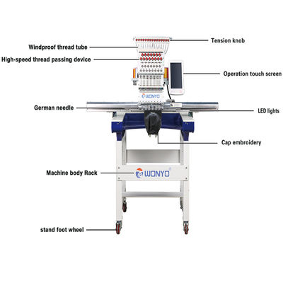 15 Needles Single Head Embroidery Machine Computerized